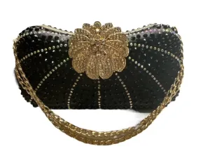 Rhinestone Flower Clasp Bag