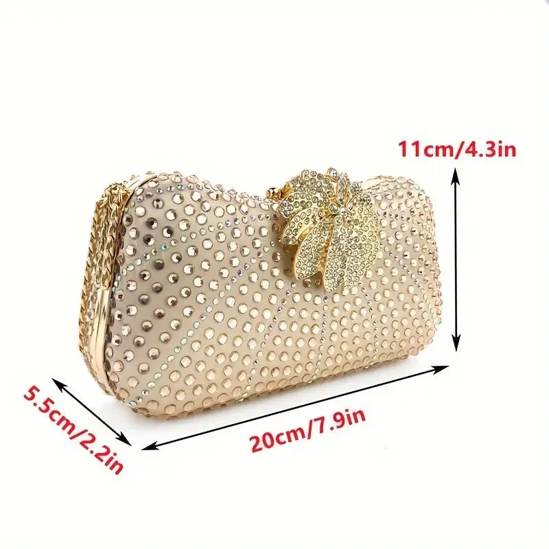 Rhinestone Flower Clasp Bag