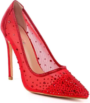 Rhinestone Pointed Toe High Heels Women Pumps Transparent Party Wedding Shoes