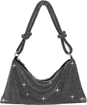 Rhinestone Purse Sparkly Evening bag Silver Diamond Clutch Purses for Women, Prom Rhinestone Handbag Hobo Bag