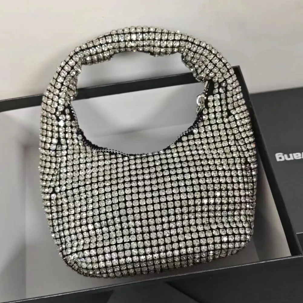Rhinestone Tote Bags for Women Shiny Evening Shoulder Handbags Clutch Purses Party Wedding