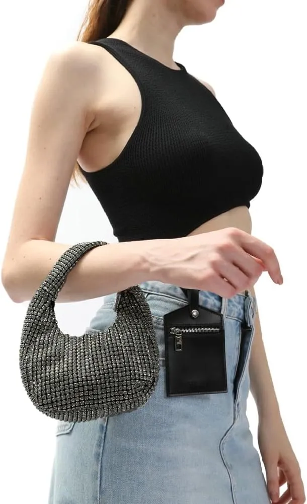 Rhinestone Tote Bags for Women Shiny Evening Shoulder Handbags Clutch Purses Party Wedding