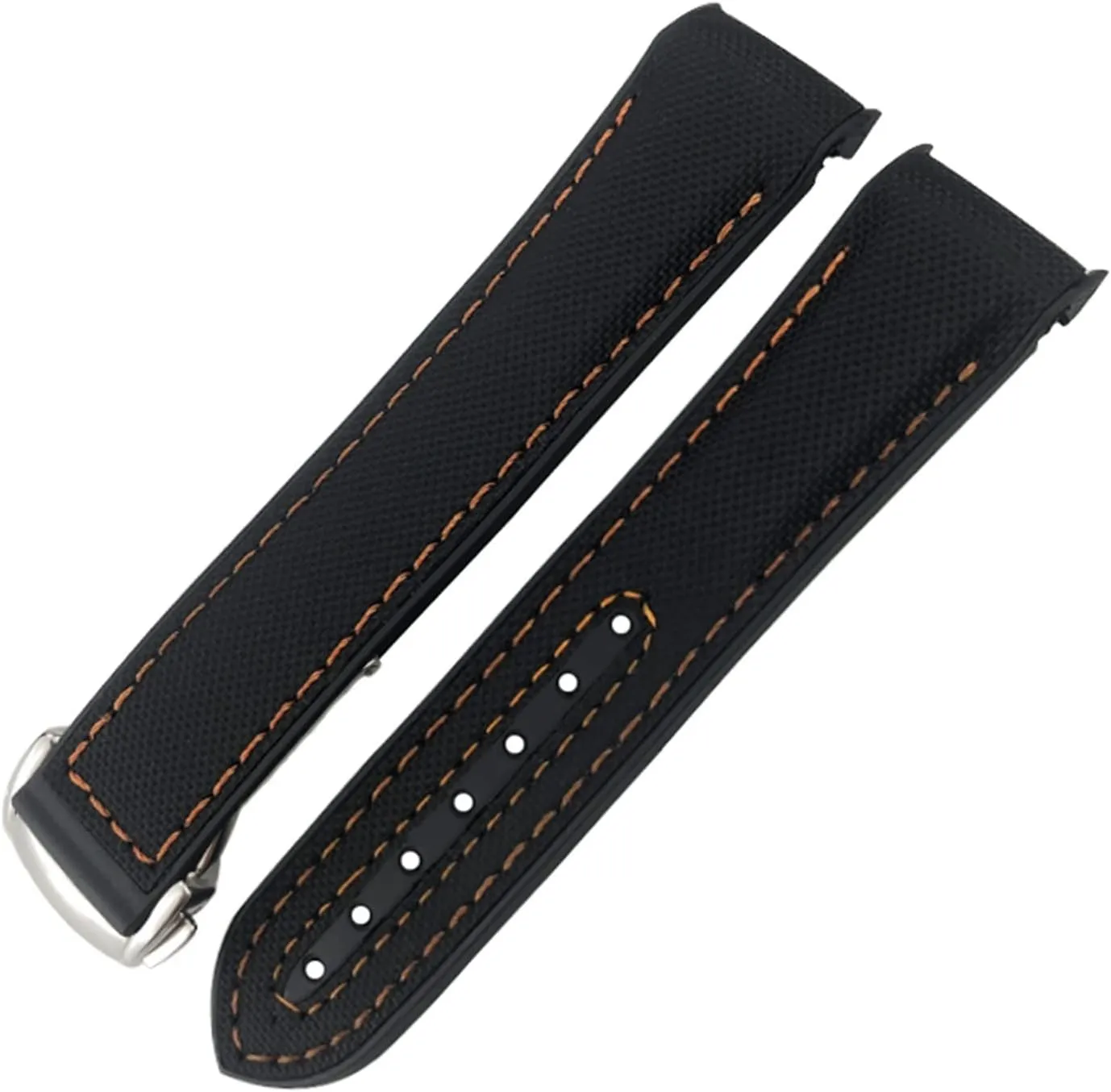 Rubber Nylon Leather Watchband 20mm 22mm 19 21mm For Omega GMT Planet Ocean Diver 300 Orange Silicone Watch Strap