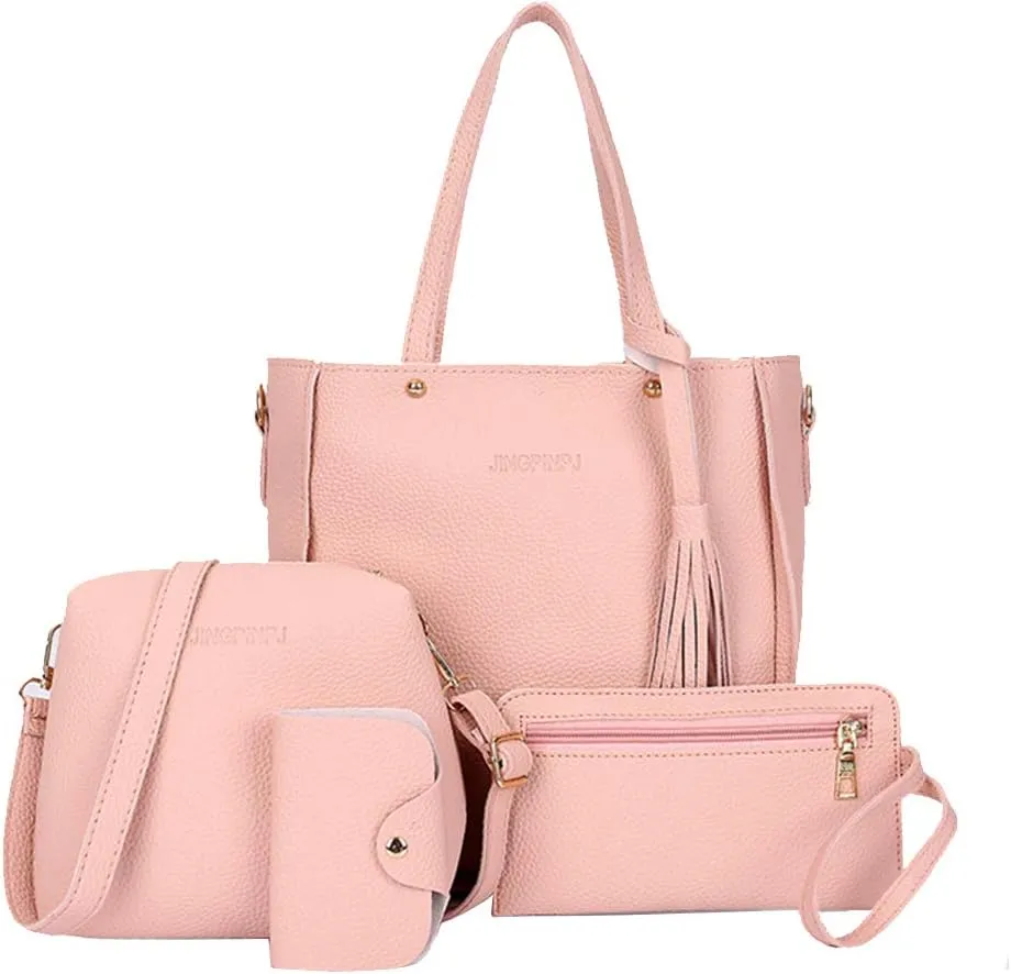 Segater® Women Handbag Shoulder Bag Crossbody Bag Wallet  Card Purse Tote 4 Pcs