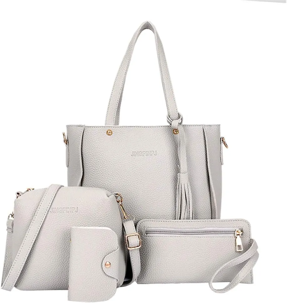 Segater® Women Handbag Shoulder Bag Crossbody Bag Wallet  Card Purse Tote 4 Pcs