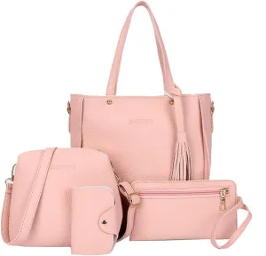 Segater® Women Handbag Shoulder Bag Crossbody Bag Wallet  Card Purse Tote 4 Pcs