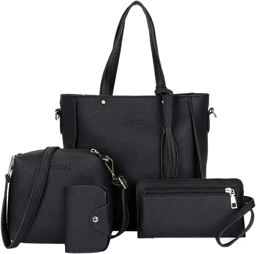 Segater® Women Handbag Shoulder Bag Crossbody Bag Wallet  Card Purse Tote 4 Pcs