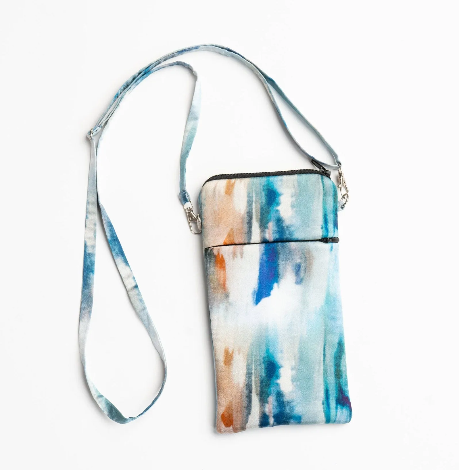 Silk Zipped Crossbody Phone Bag Wash