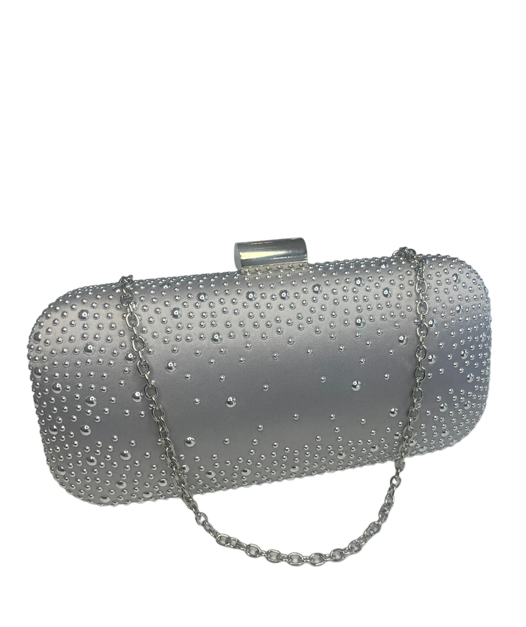 Silver Beaded Clutch