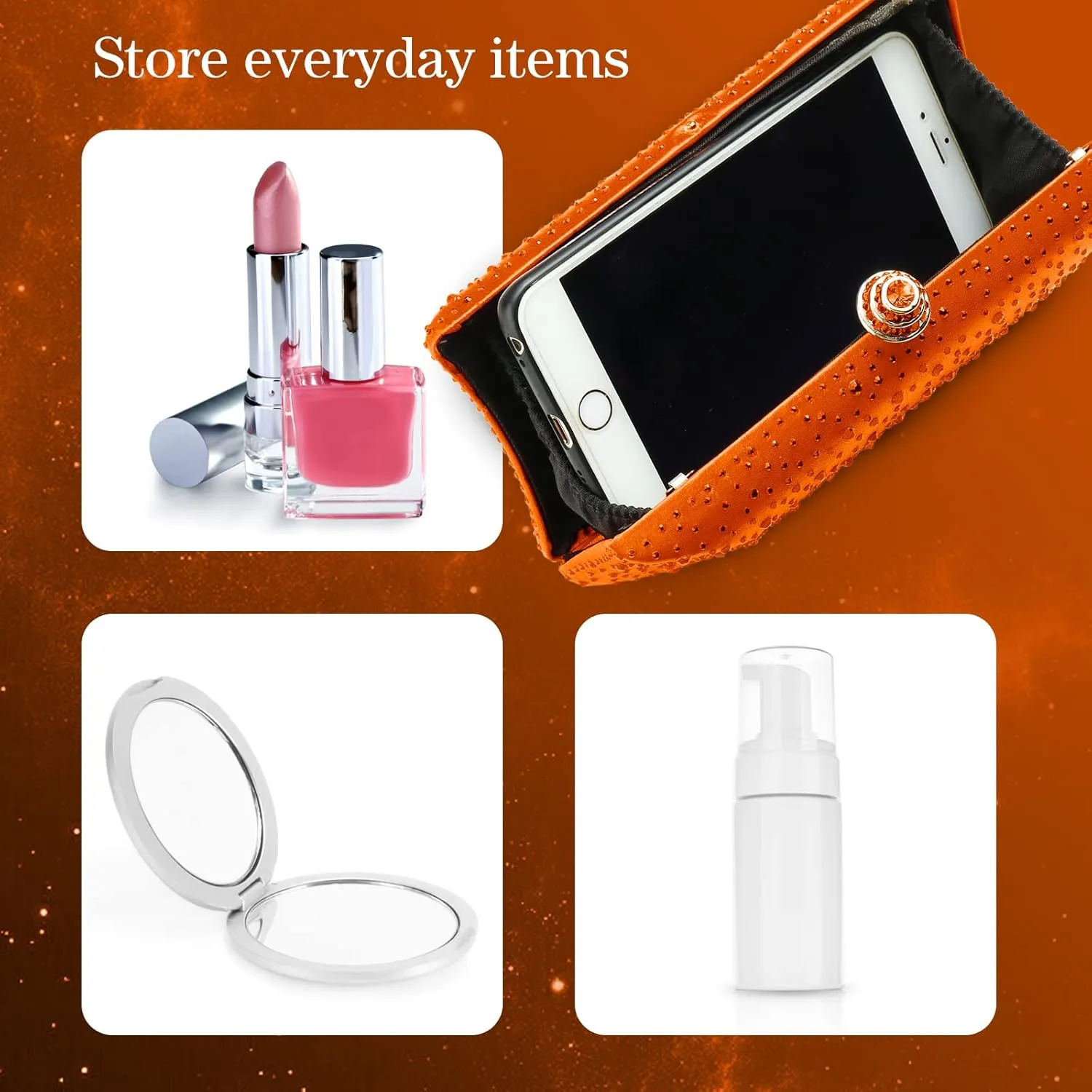 Simcat Women Handbags Rhinestone Evening Bags Party Purse Prom Wedding Bride Crystal Party Clutches Bag with Chain