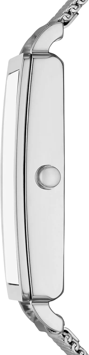 Skagen Hagen Rectangular Case Women's Watch with Stainless Steel Bracelet, Mesh or Leather Band