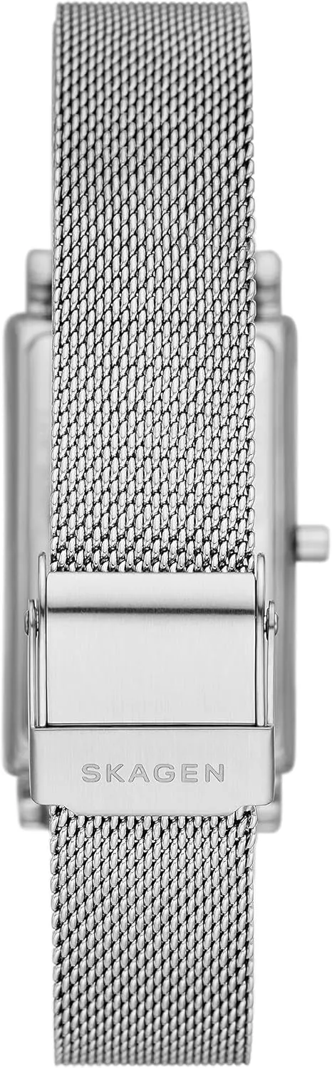 Skagen Hagen Rectangular Case Women's Watch with Stainless Steel Bracelet, Mesh or Leather Band