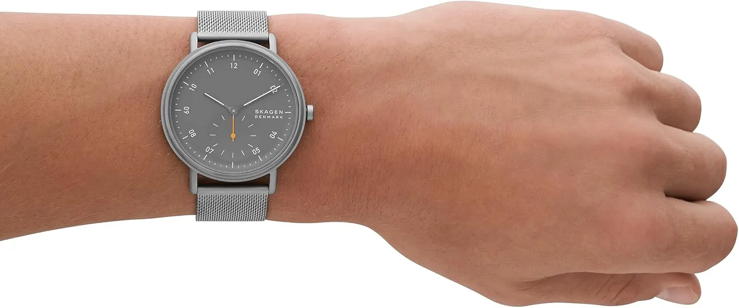 Skagen Kuppel or Riis Minimalist Men's Watch with Stainless Steel Mesh or Leather Band