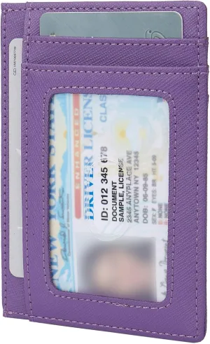 Slim RFID Blocking Credit Card Holder Minimalist Leather Front Pocket Small Wallet for Women Men