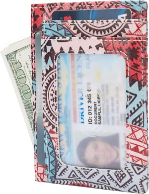 Slim RFID Blocking Credit Card Holder Minimalist Leather Front Pocket Small Wallet for Women Men