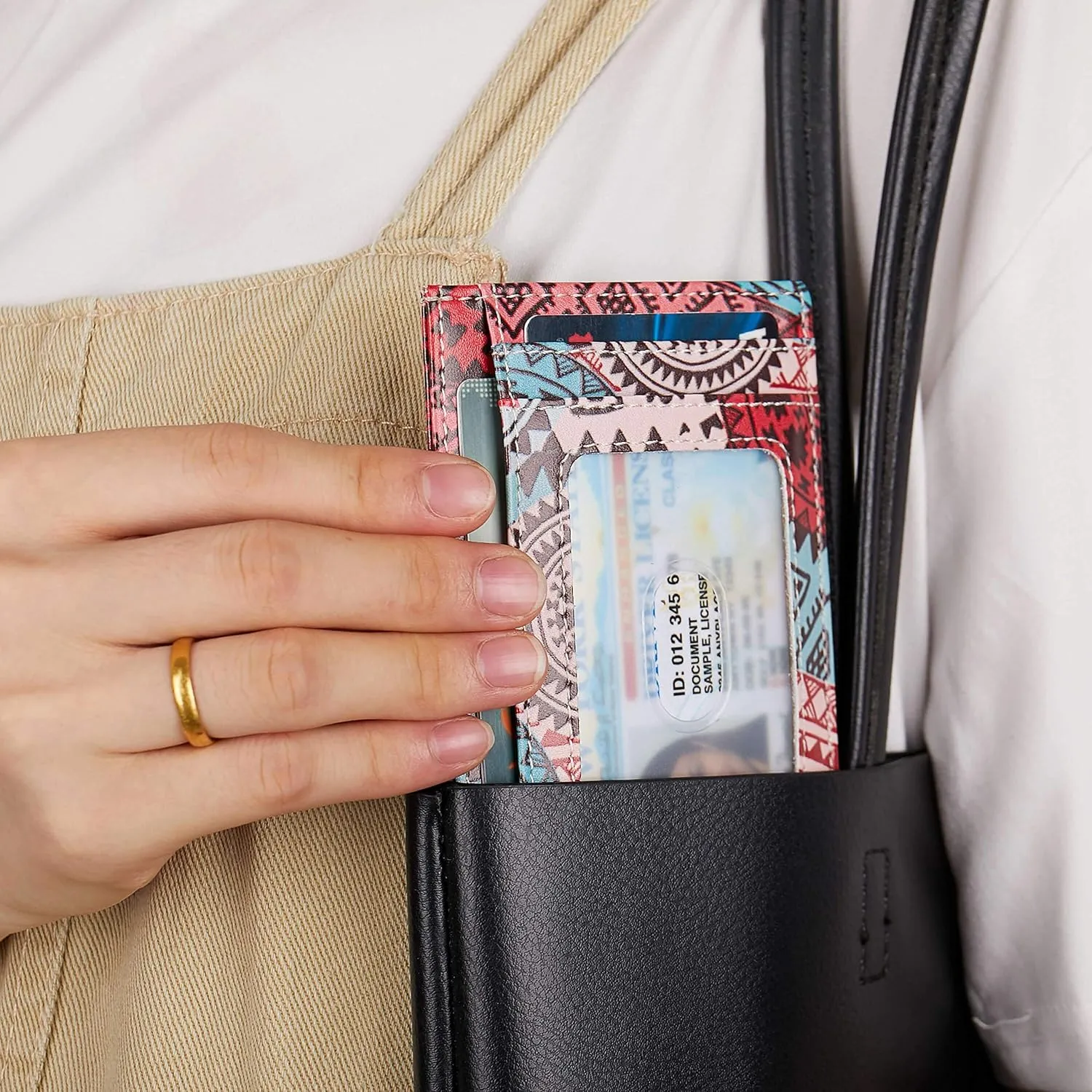 Slim RFID Blocking Credit Card Holder Minimalist Leather Front Pocket Small Wallet for Women Men