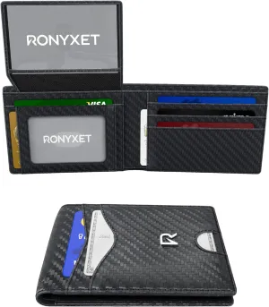 Slim Wallet for Men 2 ID Windows with RFID Blocking, Minimalist Mens Wallet, Credit Card Holder, Front Pocket Bifold - Gift Box Included