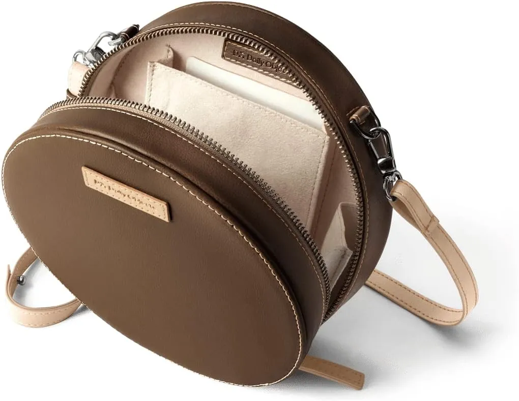 Sling Crossbody Purse for Women | Vegan Leather Bag | Round Crossbody Bag | Zip Closure with Adjustable Straps