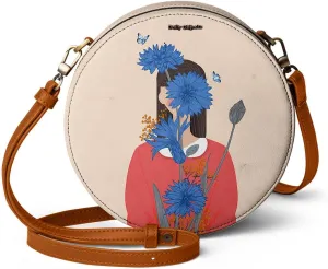 Sling Crossbody Purse for Women | Vegan Leather Bag | Round Crossbody Bag | Zip Closure with Adjustable Straps
