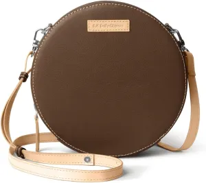Sling Crossbody Purse for Women | Vegan Leather Bag | Round Crossbody Bag | Zip Closure with Adjustable Straps