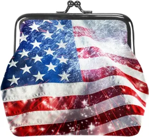 Small Wallet Women,Coin Purse For Women,American Flag Celebrate Holidays,Change Purse