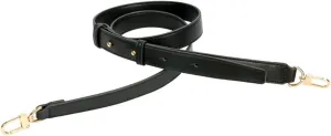 Smooth Leather Belt for Crossbody Handbags Shoulder Bag Replacement Adjustable Purse Strap Long Size Silver Clasp Black