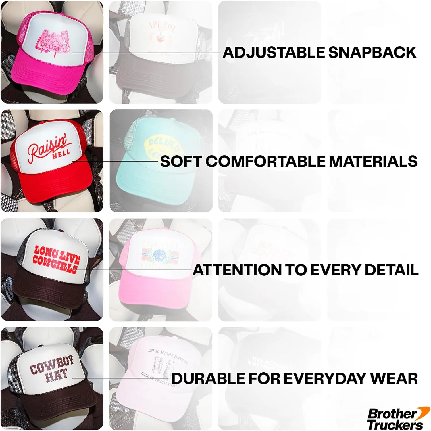Somebody's Problem Leather Patch Vintage Trucker Hats (2 Pack) | Premium Snapback Baseball Hats for Men & Women