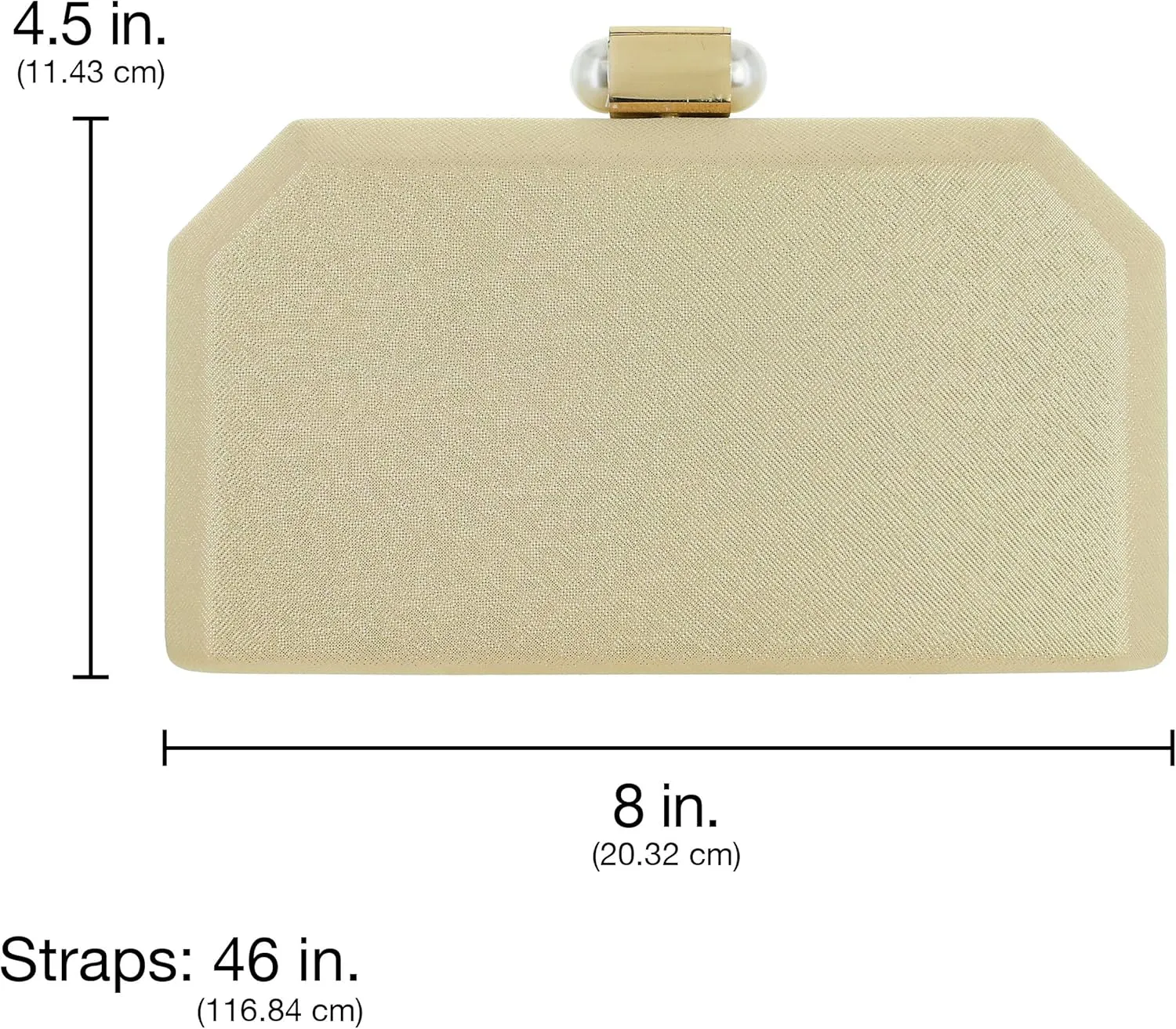 SP Sophia Collection Women's Structured Shimmer Leopard Clutch Chain Strap Crossbody Bag with Pearl Closure for Parties