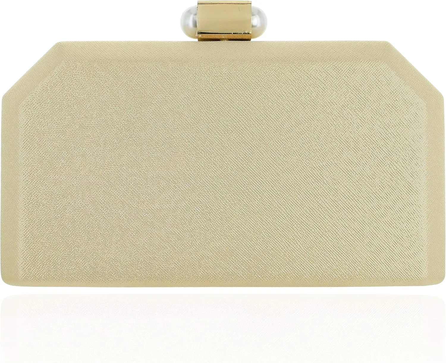 SP Sophia Collection Women's Structured Shimmer Leopard Clutch Chain Strap Crossbody Bag with Pearl Closure for Parties