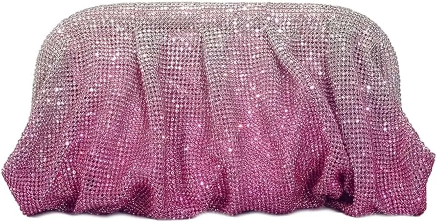 Sparkly Women Rhinestone Clutch Purse Crystal Evening Bag Prom Purse Chain Shoulder Bag for Wedding Party