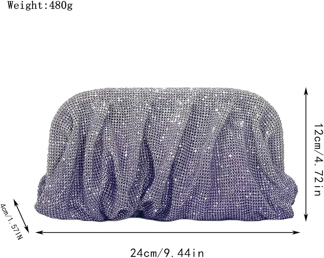 Sparkly Women Rhinestone Clutch Purse Crystal Evening Bag Prom Purse Chain Shoulder Bag for Wedding Party