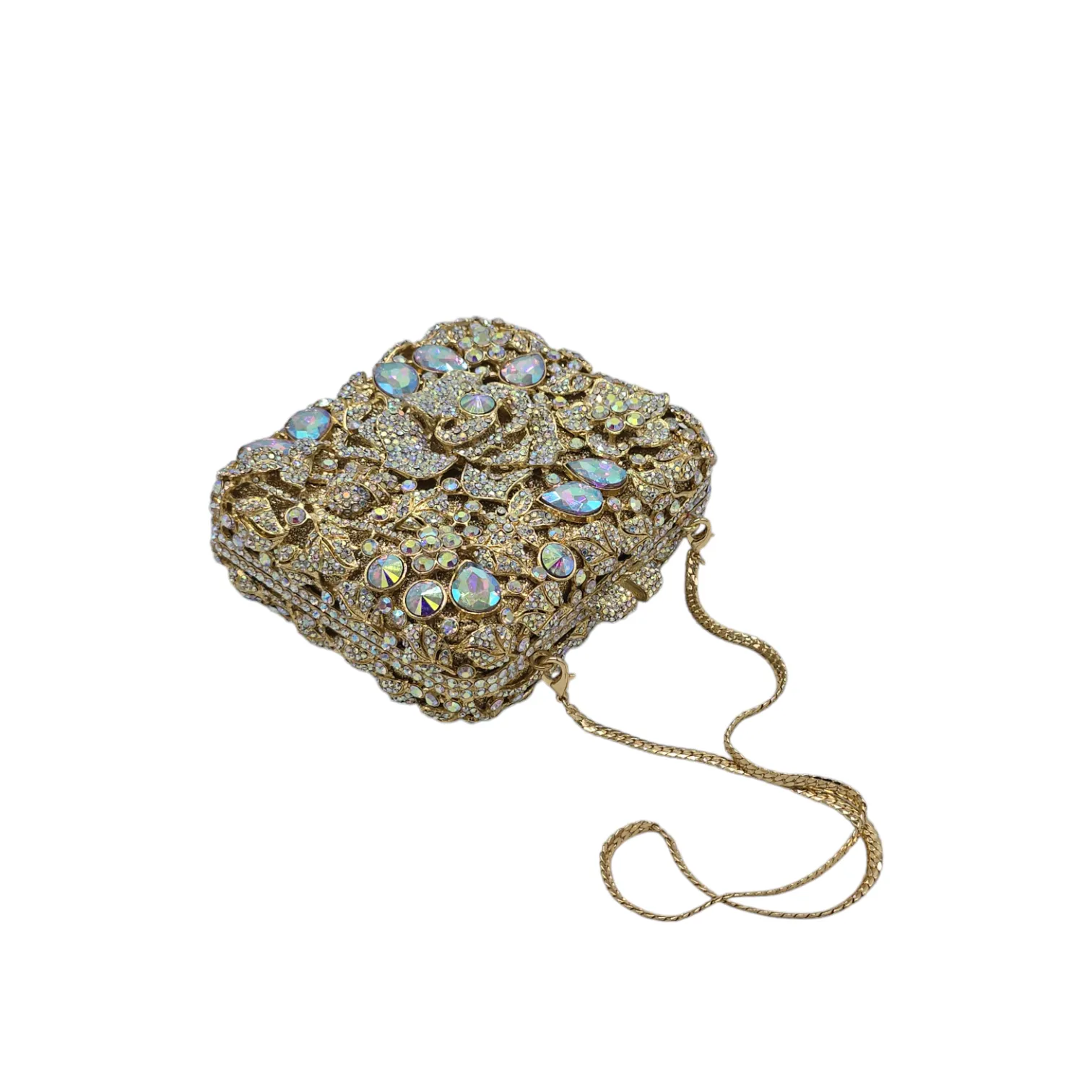 Square shape Rose Flower Clutch