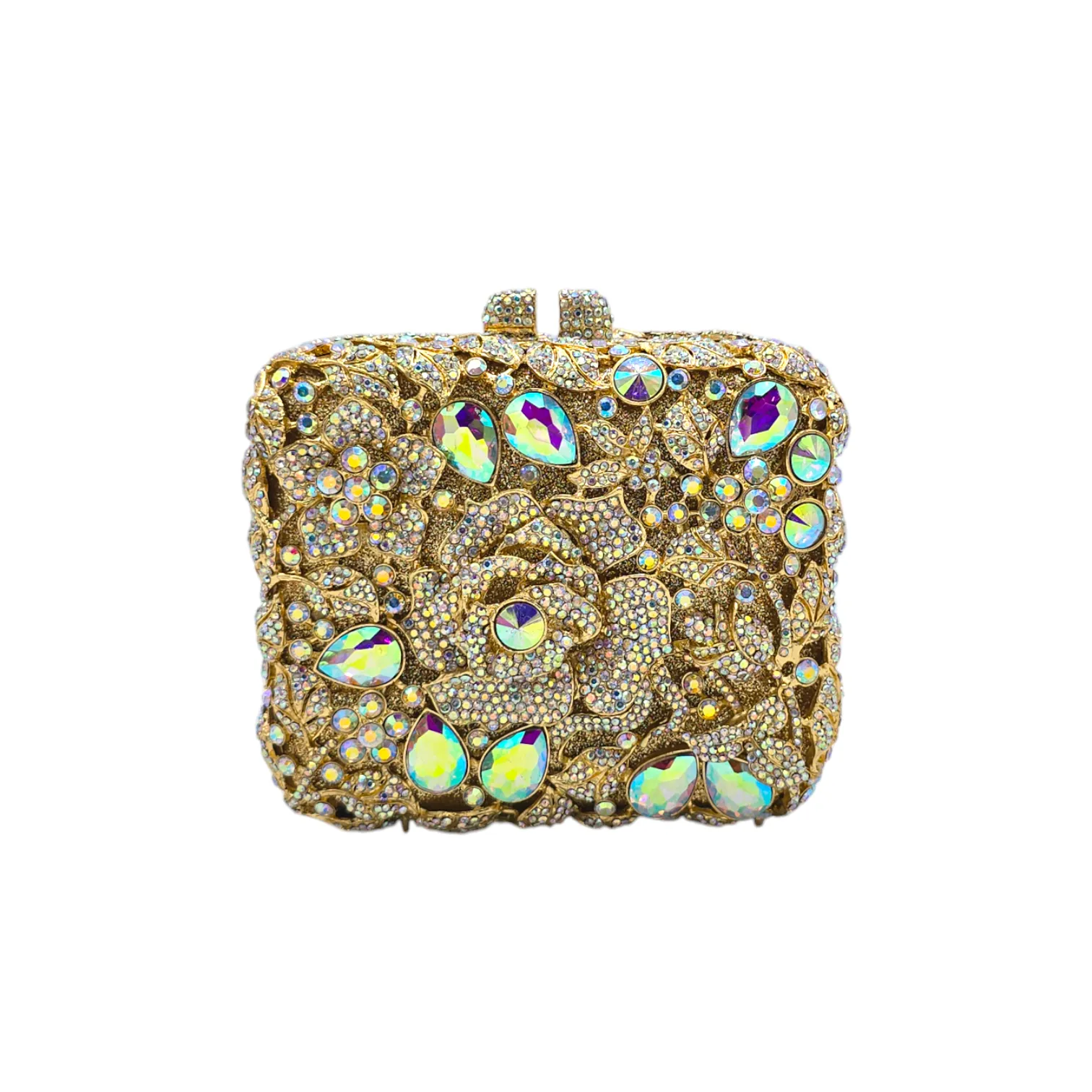 Square shape Rose Flower Clutch