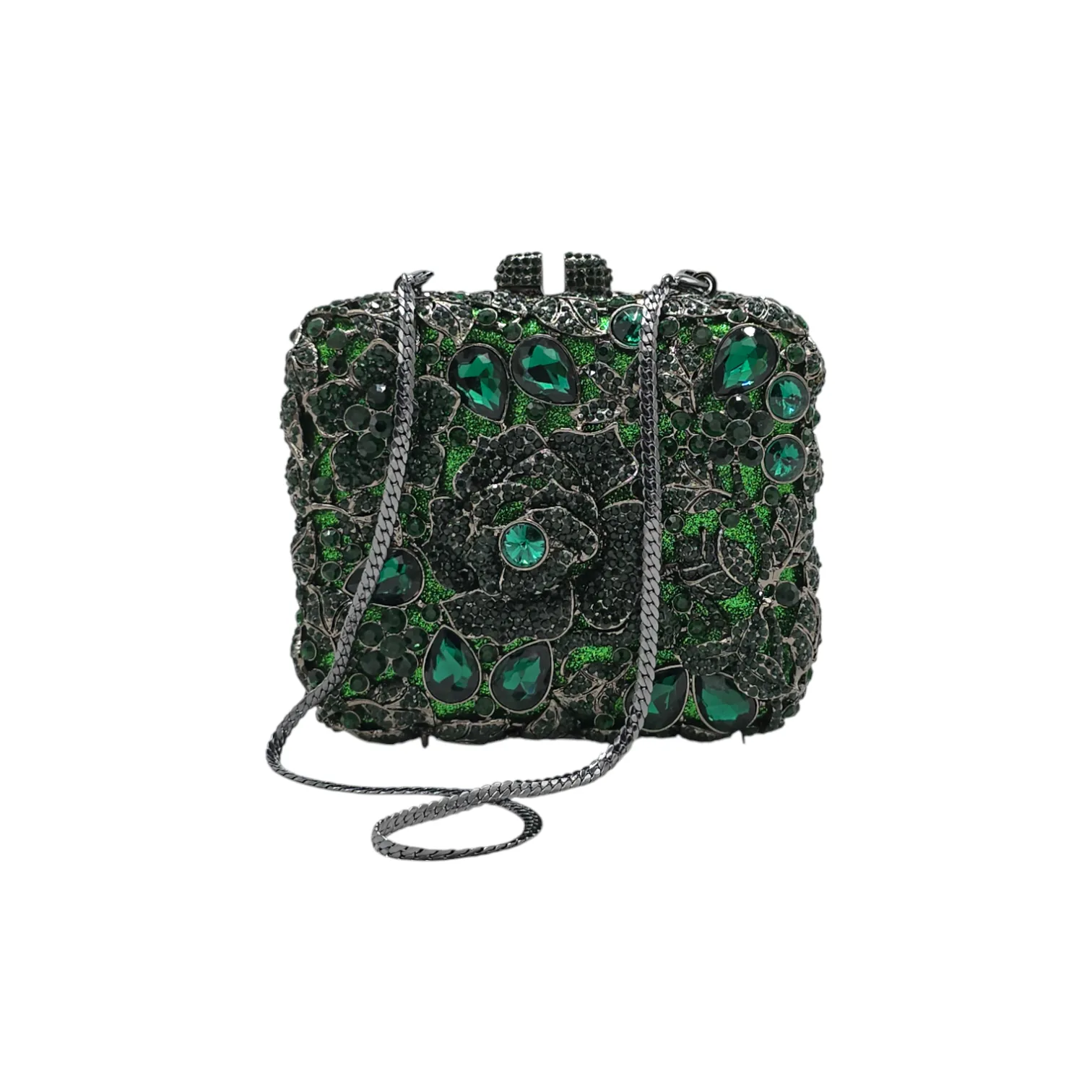 Square shape Rose Flower Clutch