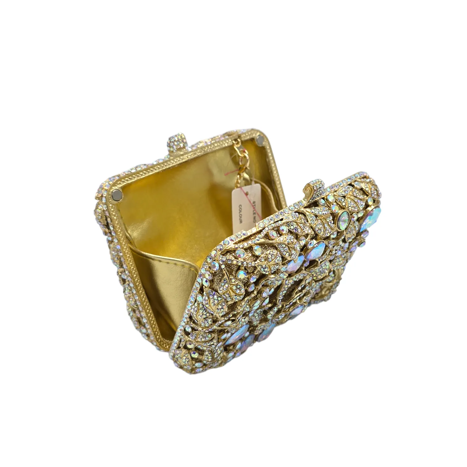 Square shape Rose Flower Clutch