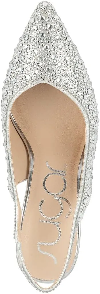 Sugar Women’s Rhinestone Slingback Heels – Sparkly Pointed Toe Stiletto Pumps for Wedding, Party, Evening & Formal Dress Shoes