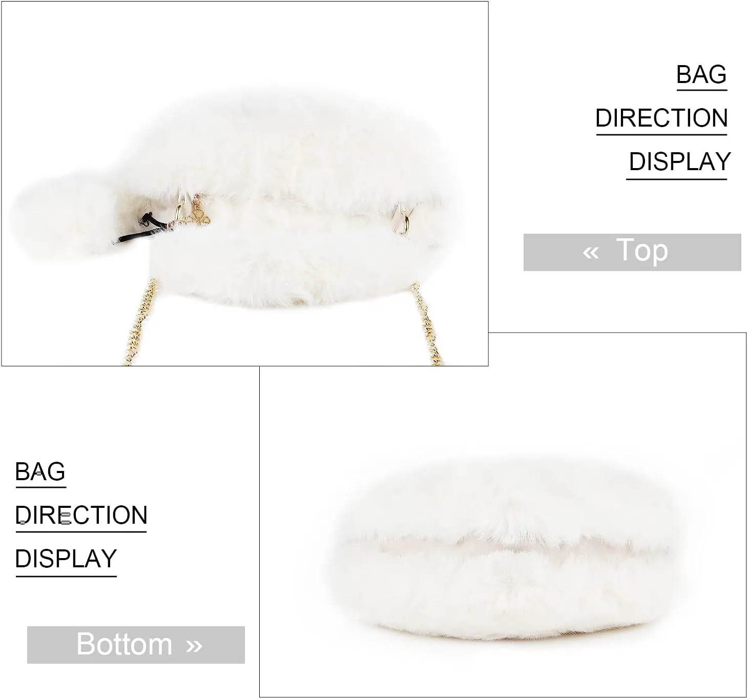 SUKUTU Faux Fur Purse Women's Heart Shaped Evening Handbags Small Cute Phone Crossbody Bag Clutches for Girls