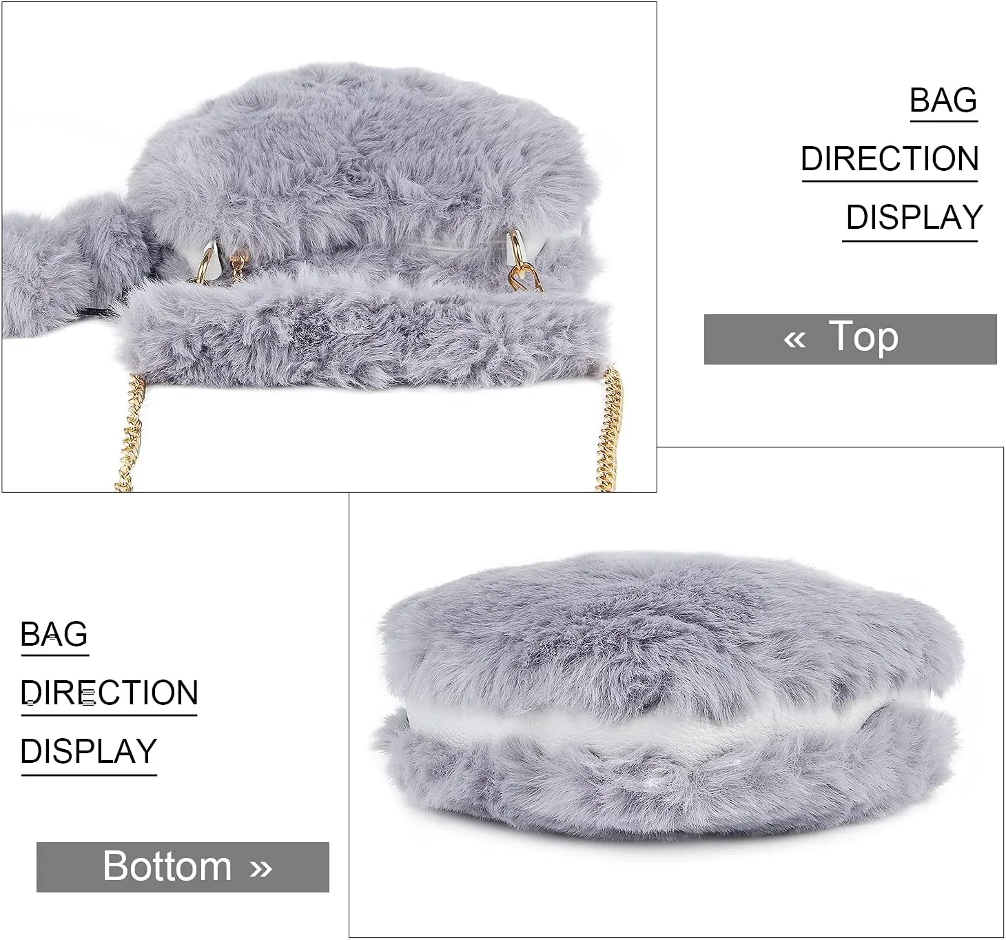 SUKUTU Faux Fur Purse Women's Heart Shaped Evening Handbags Small Cute Phone Crossbody Bag Clutches for Girls