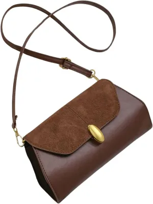 SweatyRocks Women's Elegant PU Leather Flap Shoulder Bag Solid Minimalist Clutch Purse Retro Handbag
