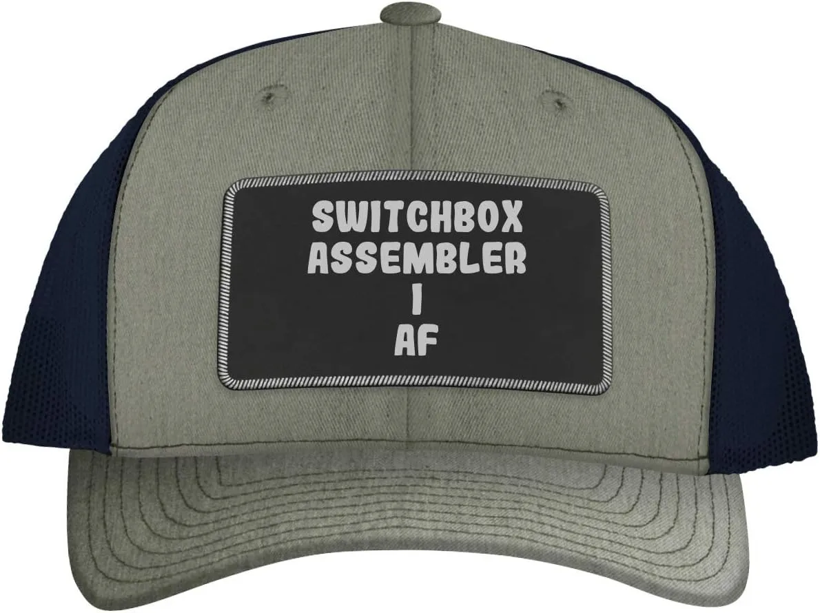 Switchbox Assembler I AF - Leather Black Patch Engraved Trucker Hat