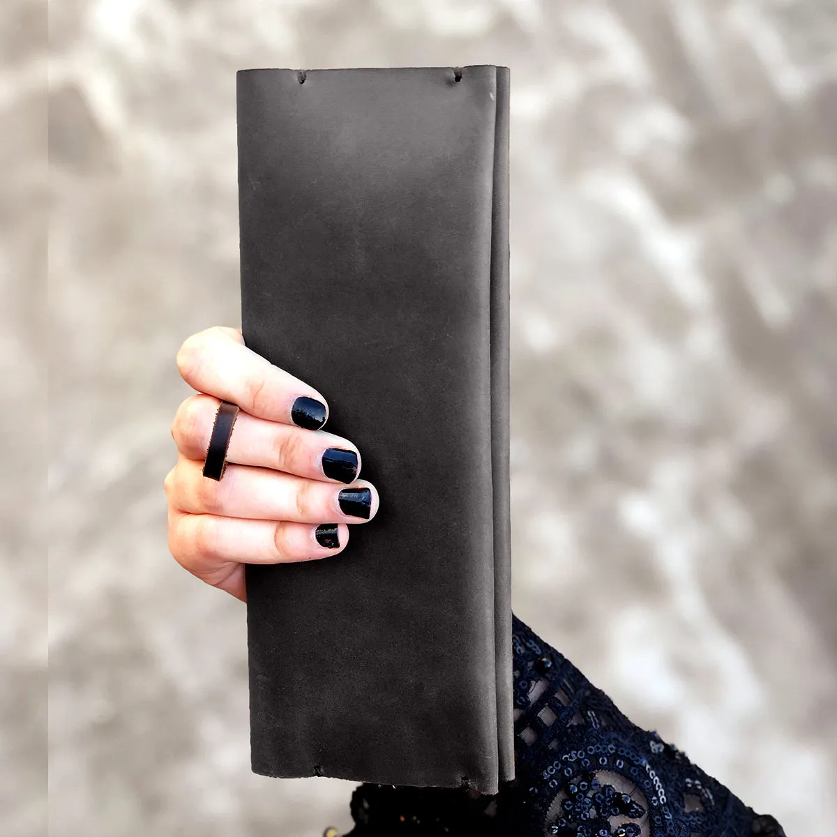 The Horizon: A Semi-Stitched Leather Long Wallet and Clutch - Coffee Color