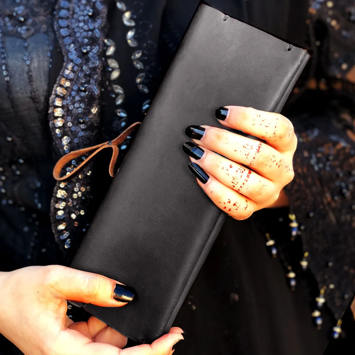 The Horizon: A Semi-Stitched Leather Long Wallet and Clutch - Coffee Color