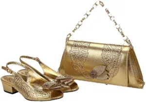 Thin Heel Mules Matching Bag Water Drill Office Party Shoe Set