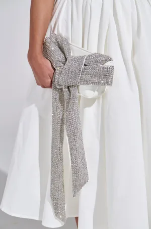TIE IT UP RHINESTONE CLUTCH