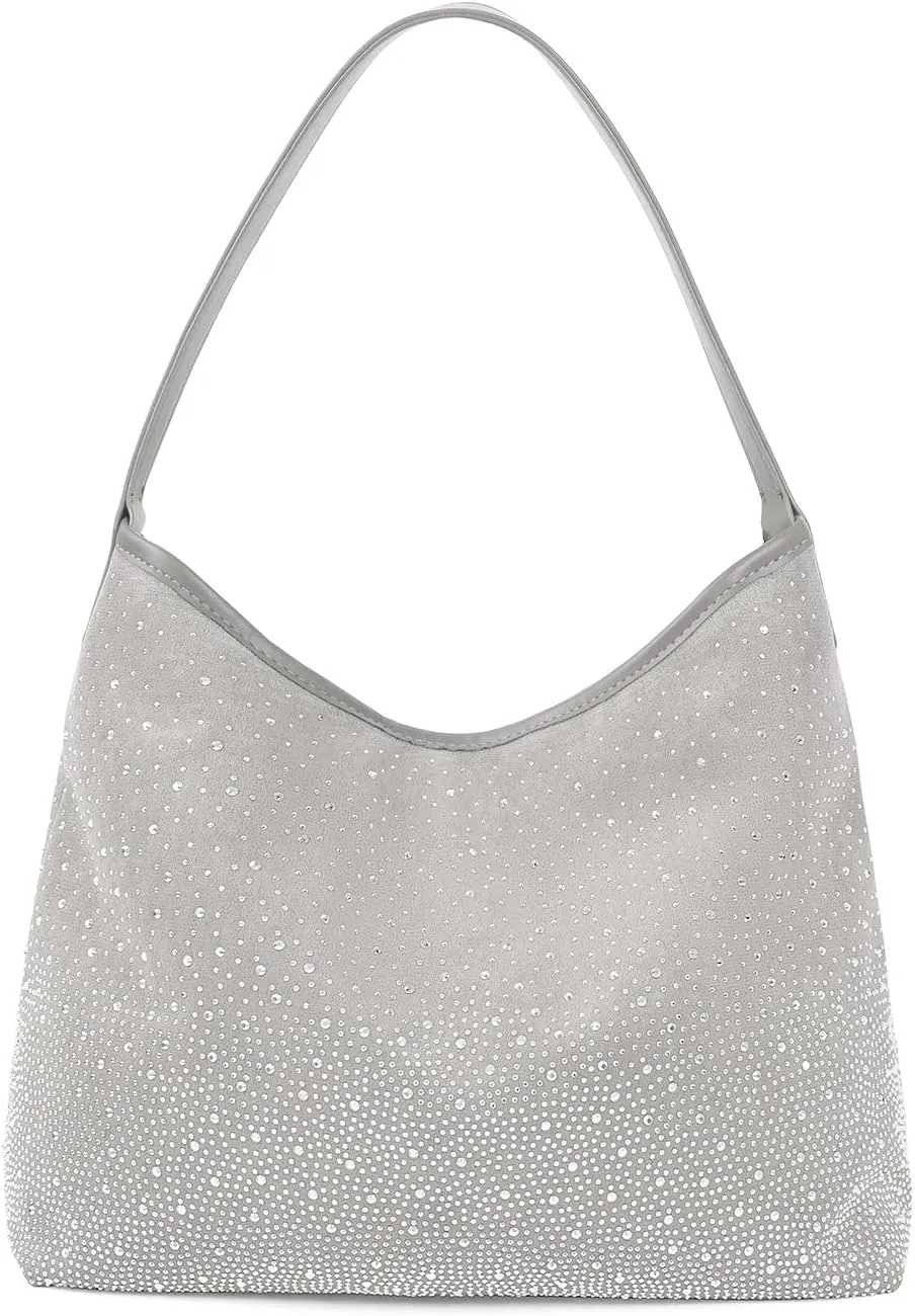 Tote Bags for Women Shiny Rhinestone Evening Hobo Bags Y2K Stylish Shoulder Handbag Satchel Purse with Zip