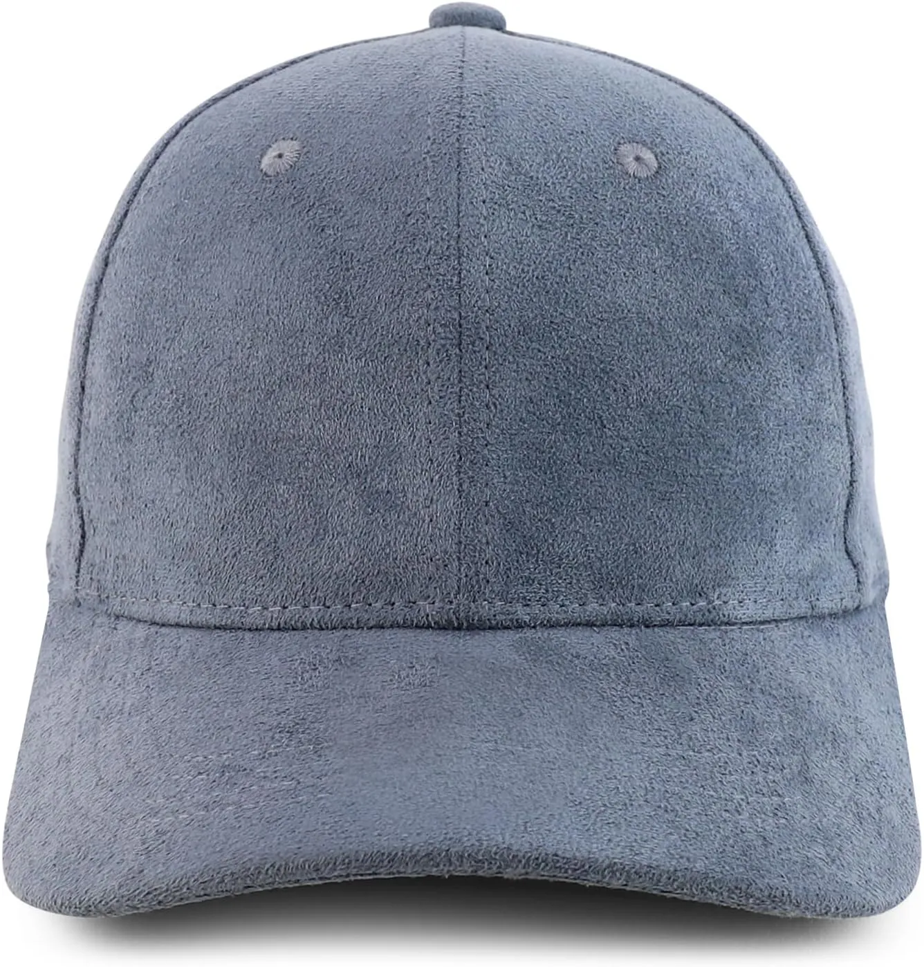 Trendy Apparel Shop Plain Faux Suede Leather Adjustable Structured Baseball Cap