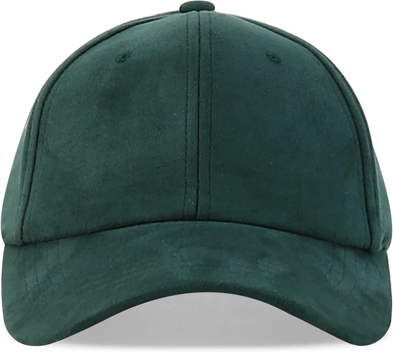 Trendy Apparel Shop Plain Faux Suede Leather Adjustable Structured Baseball Cap