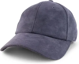Trendy Apparel Shop Plain Faux Suede Leather Adjustable Structured Baseball Cap