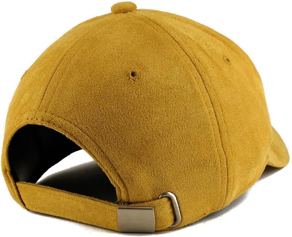 Trendy Apparel Shop Plain Faux Suede Leather Adjustable Structured Baseball Cap