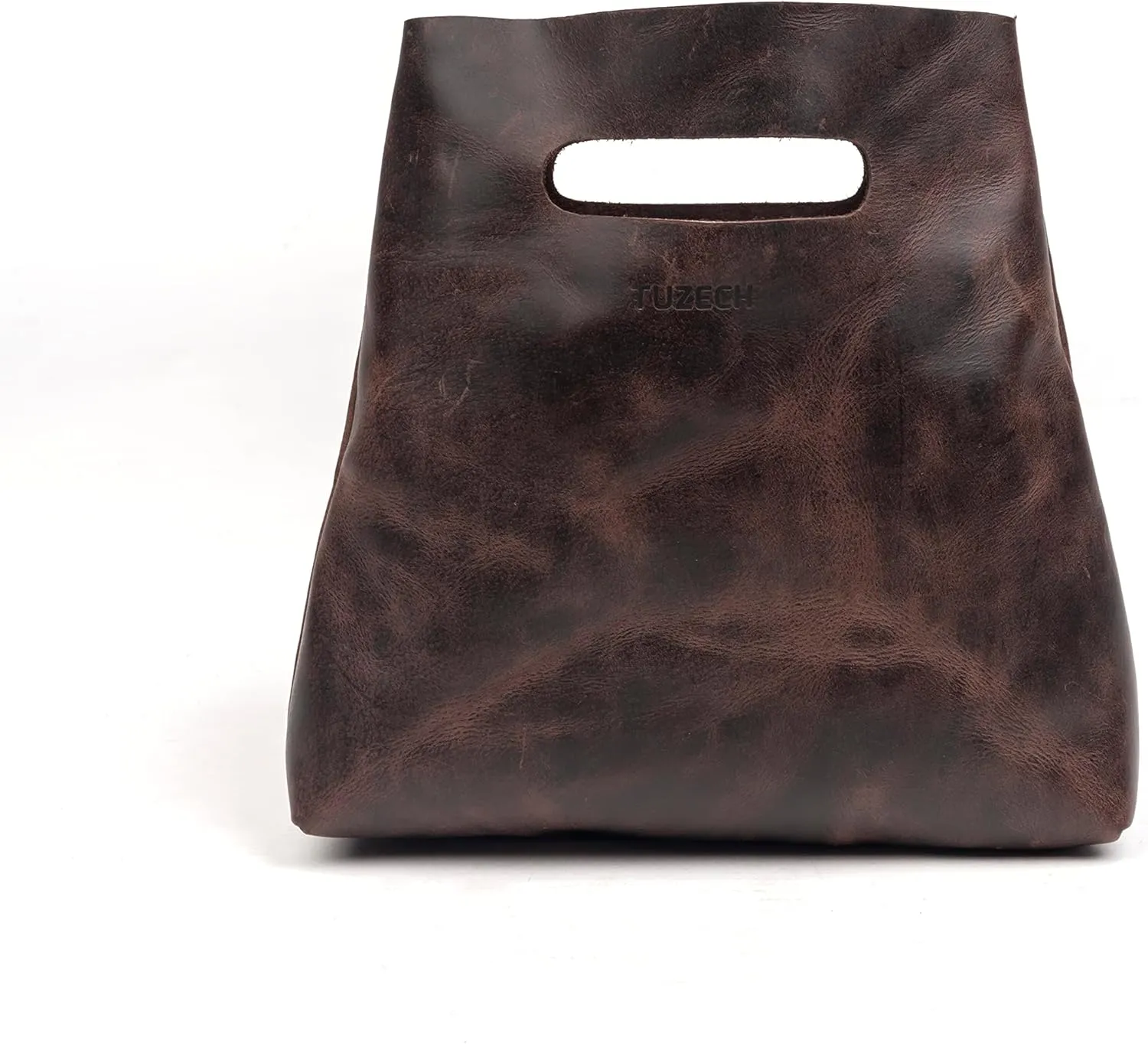 TUZECH Minimalist Handbag Handmade from Full Grain Leather and Sheepskin